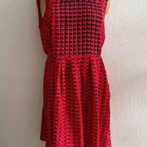 Marc by Marc Jacobs red silk dress with a heart print